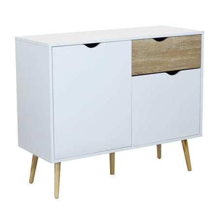 Cassettiera con 3 cassetti, mobile basso Theodore guide in metallo h 82 cm