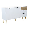 Cassettiera con 5 cassetti, mobile basso Bradley guide in metallo h 82 cm