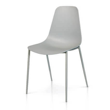 DOTTY - sedia in plastica Altezza della seduta 46 cm Grigio