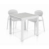 ELIDON - tavolo in vetro cm 70x70/140x75 h Bianco
