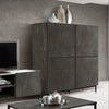 THALIA - credenza moderna con ante ammortizzate cm 136 x 50 x 151 h Antracite