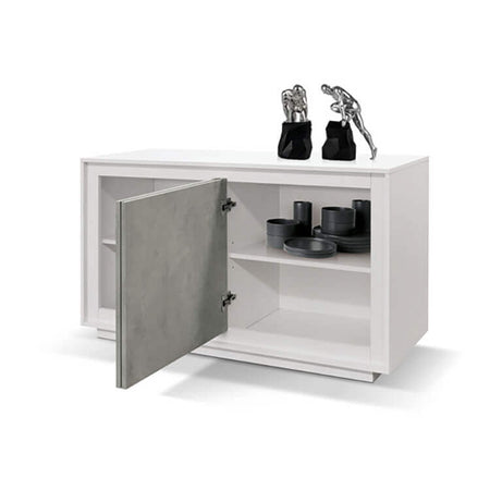 NEREUS - madia moderna con ante ammortizzate cm 140 x 50 x 80 h Cemento