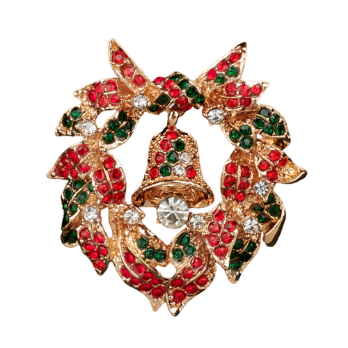 Pendaglio con corona e campana per albero di Natale da 4.5 cm