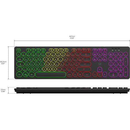 Tastiera cablata RGB - MOBILITY LAB - ML306858 - AZERTY - Tasti rotondi - Nera