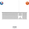 MOBILITY LAB ML304304 - Tastiera cablata Touch Design con 2 USB per Mac - AZERTY - Bianca e argento