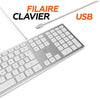 MOBILITY LAB ML304304 - Tastiera cablata Touch Design con 2 USB per Mac - AZERTY - Bianca e argento