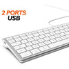 MOBILITY LAB ML304304 - Tastiera cablata Touch Design con 2 USB per Mac - AZERTY - Bianca e argento