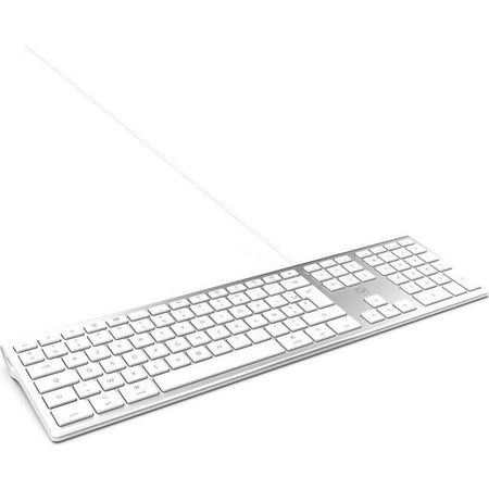 MOBILITY LAB ML304304 - Tastiera cablata Touch Design con 2 USB per Mac - AZERTY - Bianca e argento