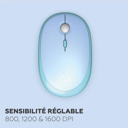 Combo tastiera + mouse wireless - MOBILITY LAB - Colore puro - Blu - Design ergonomico - Digitazione discreta