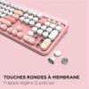 Combo tastiera + mouse wireless - MOBILITY LAB - Colore puro - Rosa - Design ergonomico - Digitazione discreta