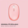 Combo tastiera + mouse wireless - MOBILITY LAB - Colore puro - Rosa - Design ergonomico - Digitazione discreta
