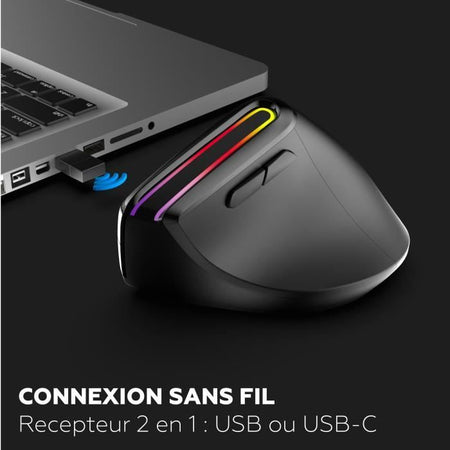 Mouse ergonomico - Wireless - MOBILITY LAB - ML314259 - Nero