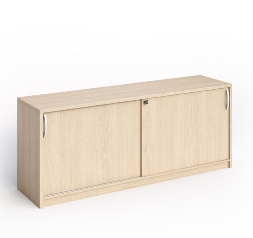 Mobile basso in melaminico con ante scorrevoli colore rovere cm. 185x46x73h
