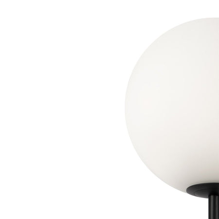 Piantana Contemporanea Ring Metallo Nero 1 Luce E Diffusore Bianco