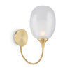Applique Contemporanea Aura Struttura Metallo Ottone 1 Luce Diffusore Vetro