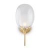 Applique Contemporanea Aura Struttura Metallo Ottone 1 Luce Diffusore Vetro