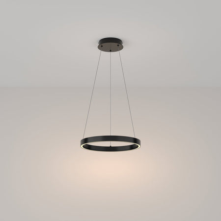 Lampadario A Sospensione Moderno Rim Alluminio Nero Luce Led 25W