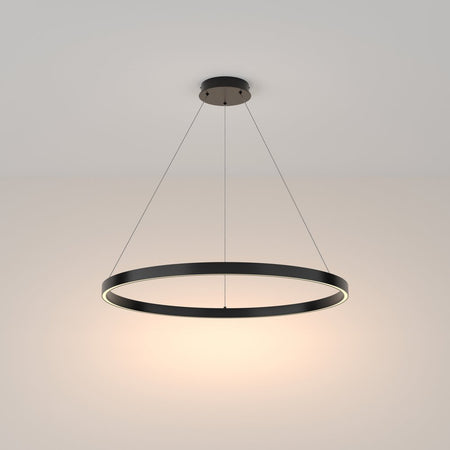 Lampadario A Sospensione Moderno Rim Alluminio Nero Luce Led 51W