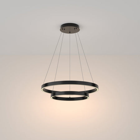 Lampadario A Sospensione Moderno Rim Alluminio Nero Luce Led 61W