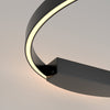 Applique Da Parete Moderno Rim Alluminio Nero 1 Luce Led 37W
