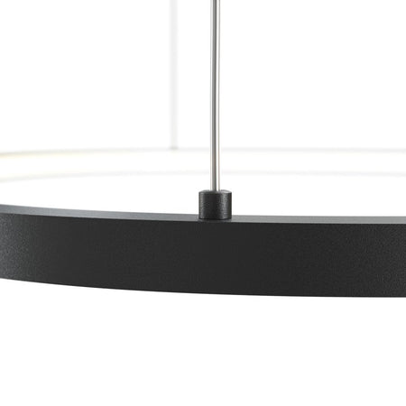 Lampadario A Sospensione Moderno Glint Alluminio Nero Luce Led 24W