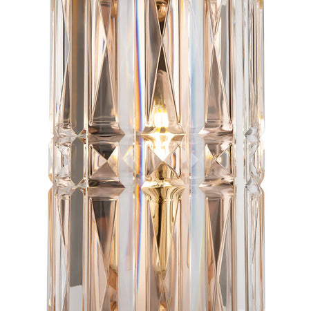 Applique Contemporanea Facet Metallo Oro 1 Luce Diffusore Vetro-