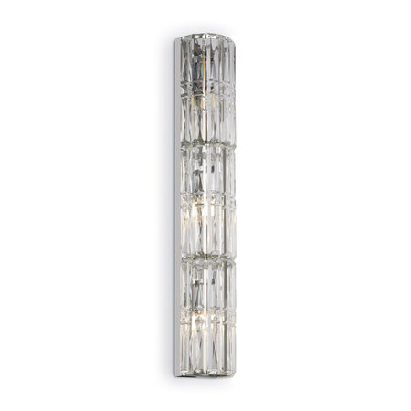 Applique Contemporanea Facet Metallo Cromo 3 Luci Diffusori Vetro