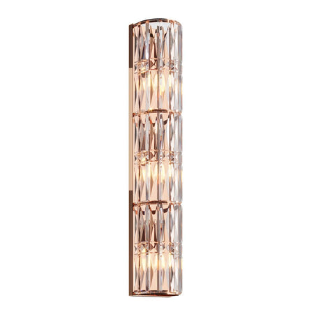 Applique Contemporanea Facet Metallo Oro 3 Luci Diffusori Vetro Trasparente
