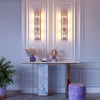 Applique Contemporanea Facet Metallo Oro 3 Luci Diffusori Vetro Trasparente