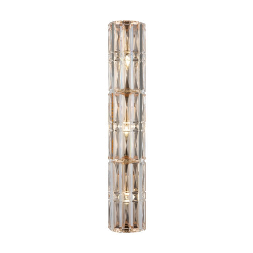 Applique Contemporanea Facet Metallo Oro 3 Luci Diffusori Vetro Trasparente