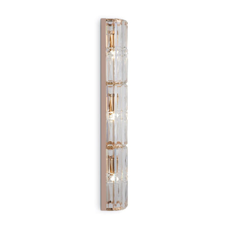 Applique Contemporanea Facet Metallo Oro 3 Luci Diffusori Vetro Trasparente