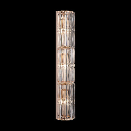 Applique Contemporanea Facet Metallo Oro 3 Luci Diffusori Vetro Trasparente
