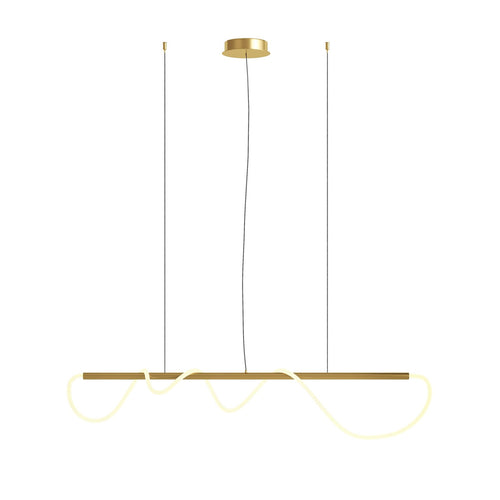 Lampadario A Sospensione Moderno Tau Alluminio Oro 1 Luce Led 30W