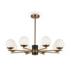 Lampadario A Sospensione Moderno Marble Metallo Ottone Vetro 8 Luci E27 60W