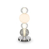 Lampada Scrivania Contemporanea Collar 18W Metallo Cromo E Bianco Paralume Vetro