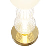 Lampada Scrivania Contemporanea Collar 18W Metallo Oro E Bianco Paralume Vetro