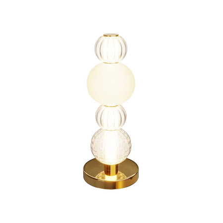 Lampada Scrivania Contemporanea Collar 18W Metallo Oro E Bianco Paralume Vetro