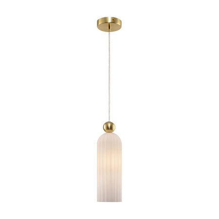 Sospensione Contemporanea Antic Metallo Oro 1 Luci Diffusore In Vetro Bianco