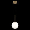 Lampadario Minimal Basic Form Piccolo In Metallo Oro 1 Luce E Diffusore Bianco