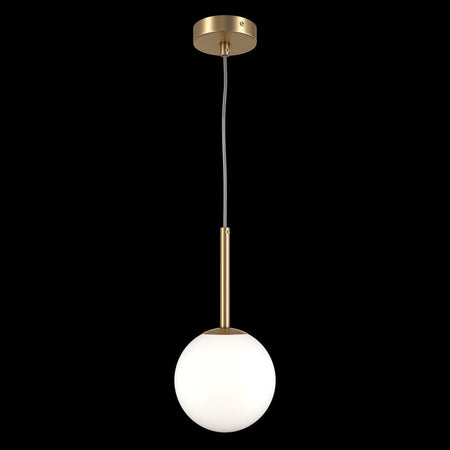 Lampadario Minimal Basic Form Piccolo In Metallo Oro 1 Luce E Diffusore Bianco