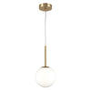 Lampadario Minimal Basic Form Piccolo In Metallo Oro 1 Luce E Diffusore Bianco