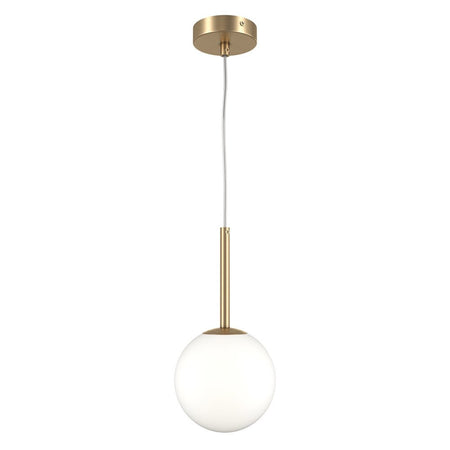 Lampadario Minimal Basic Form Piccolo In Metallo Oro 1 Luce E Diffusore Bianco