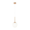 Lampadario Minimal Basic Form Grande In Metallo Oro 1 Luce E Diffusore Bianco