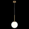 Lampadario Minimal Basic Form Grande In Metallo Oro 1 Luce E Diffusore Bianco