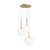 Lampadario A Sospensione Moderno Basic Form Metallo Oro Vetro 3 Luci E14 40W