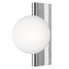 Applique Contemporanea Avant-Garde In Metallo Cromo 1 Luce Con Diffusore Bianco