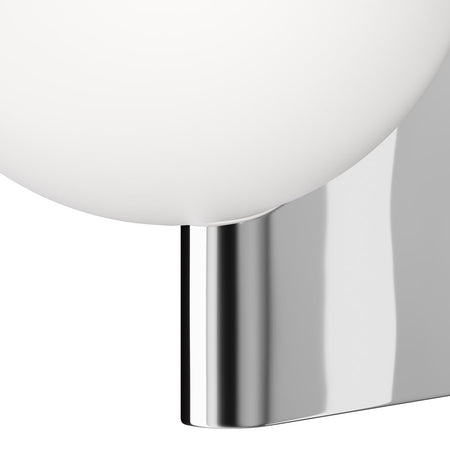 Applique Contemporanea Avant-Garde In Metallo Cromo 1 Luce Con Diffusore Bianco