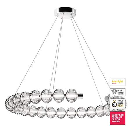 Lampadario Contemporaneo Amulet 30W Metallo E Vetro Cromo