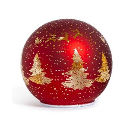 Palla di Natale in vetro rotante con luci batteria per decorazioni di natale