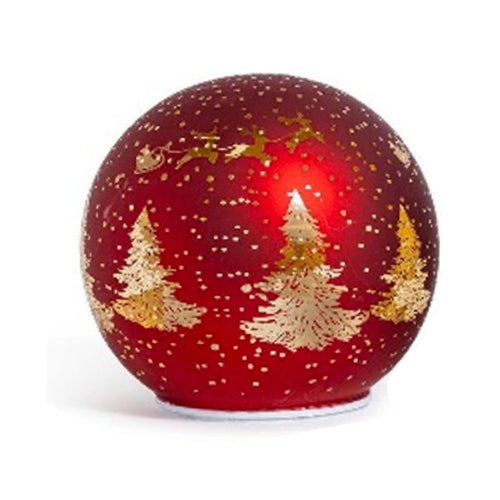 Palla di Natale in vetro rotante con luci batteria per decorazioni di natale